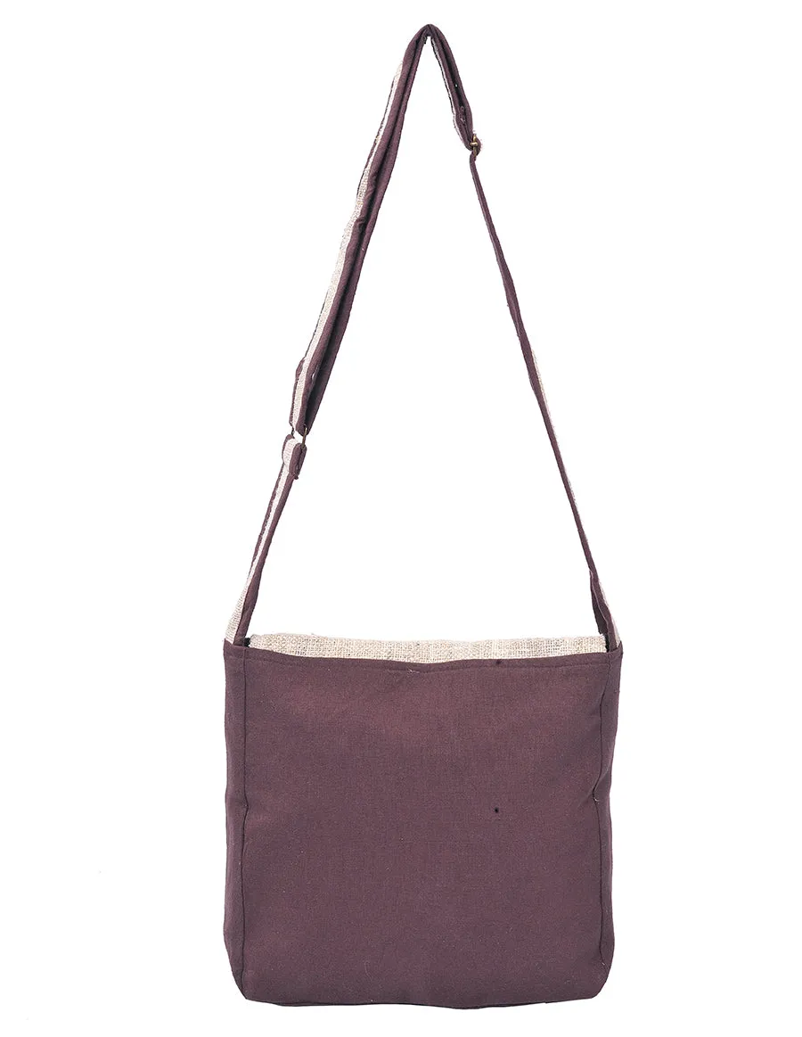 Graphic Hemp Cotton Messenger Bag Sun