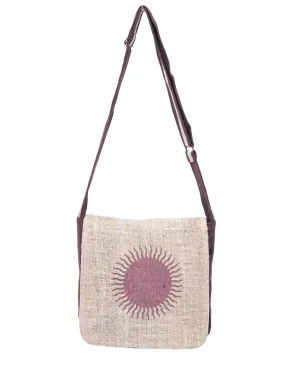 Graphic Hemp Cotton Messenger Bag Sun