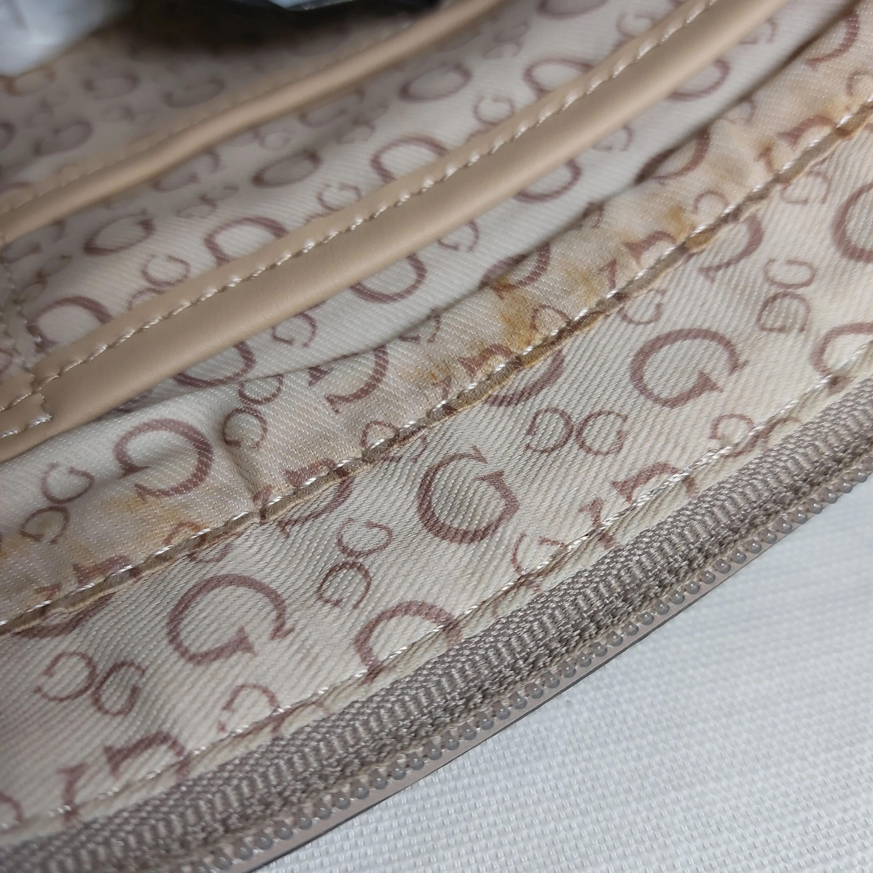 Guess Taupe Leatherette Crossbody Bag | Pre Loved |