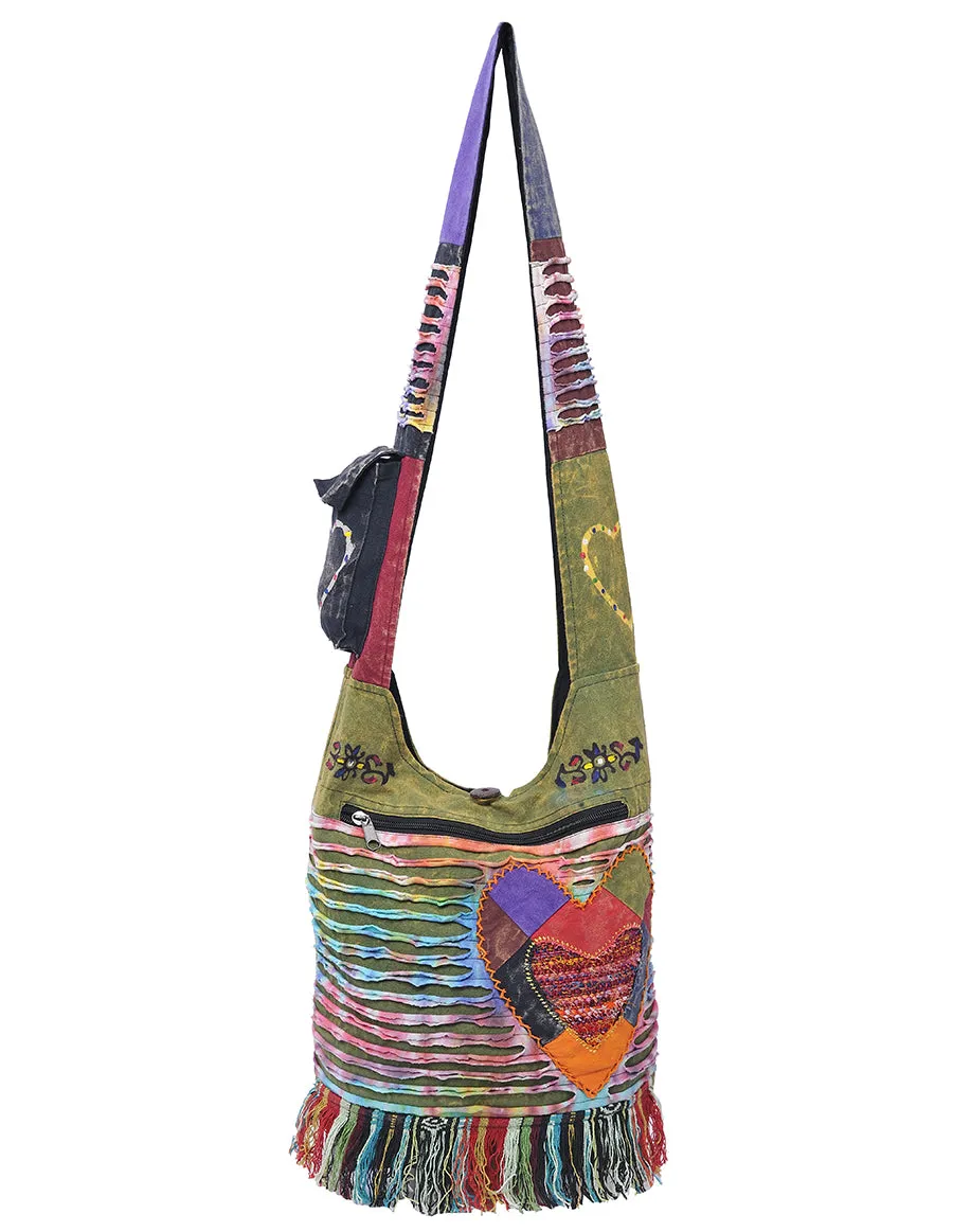 Hearts & Fringes Hobo Bag