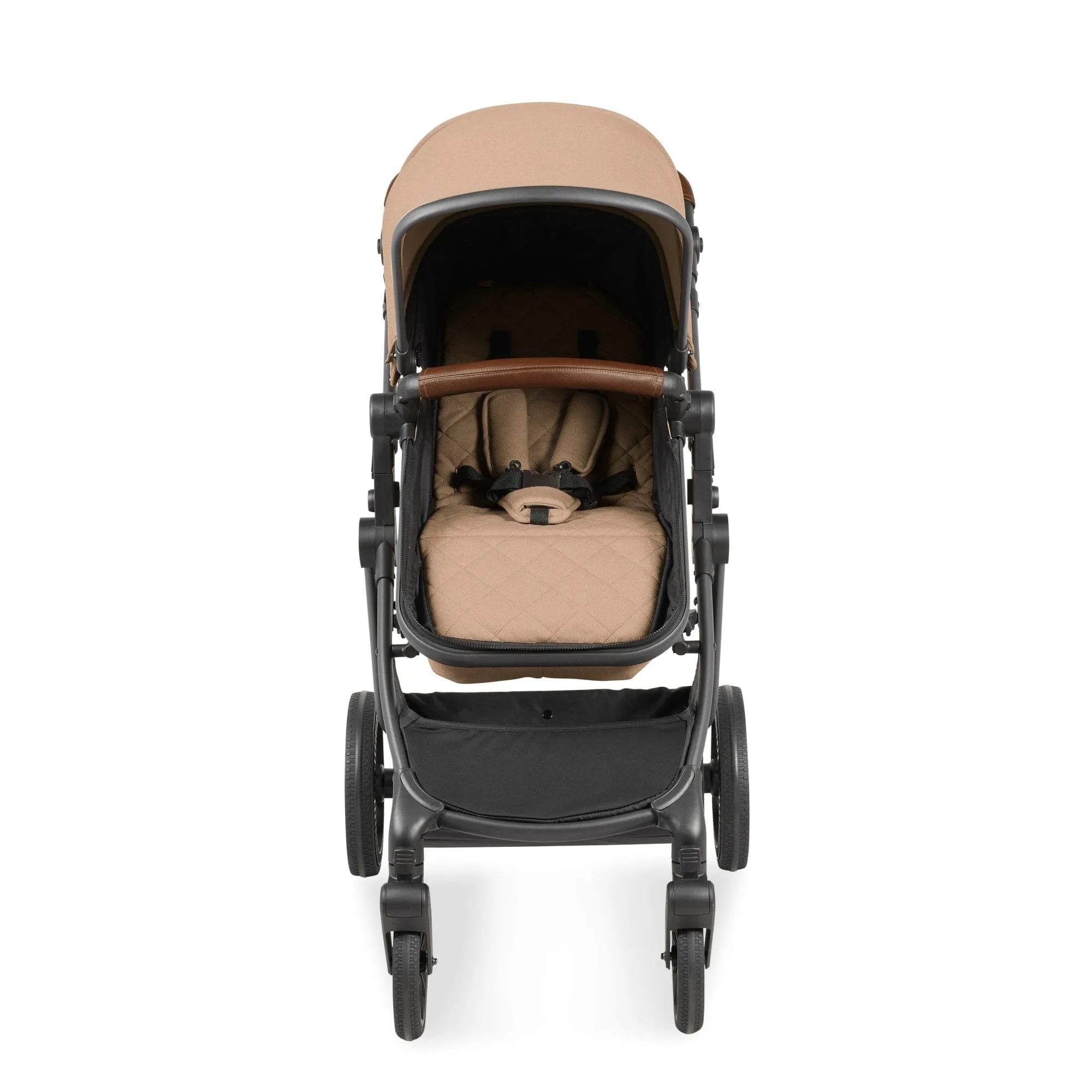 Ickle Bubba Cosmo I-Size Travel System With Stratus Car Seat & Isofix Base - Gunmetal / Desert / Tan