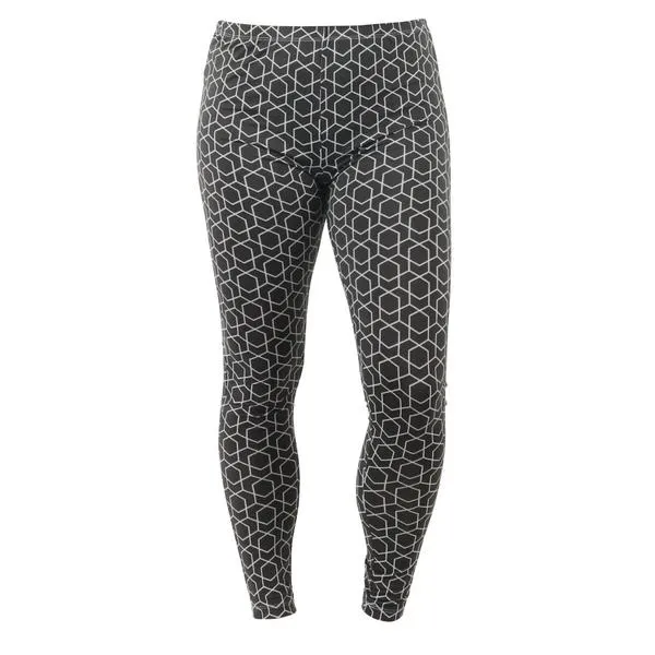 Lounge Luxe Gray Geometric Leggings - large