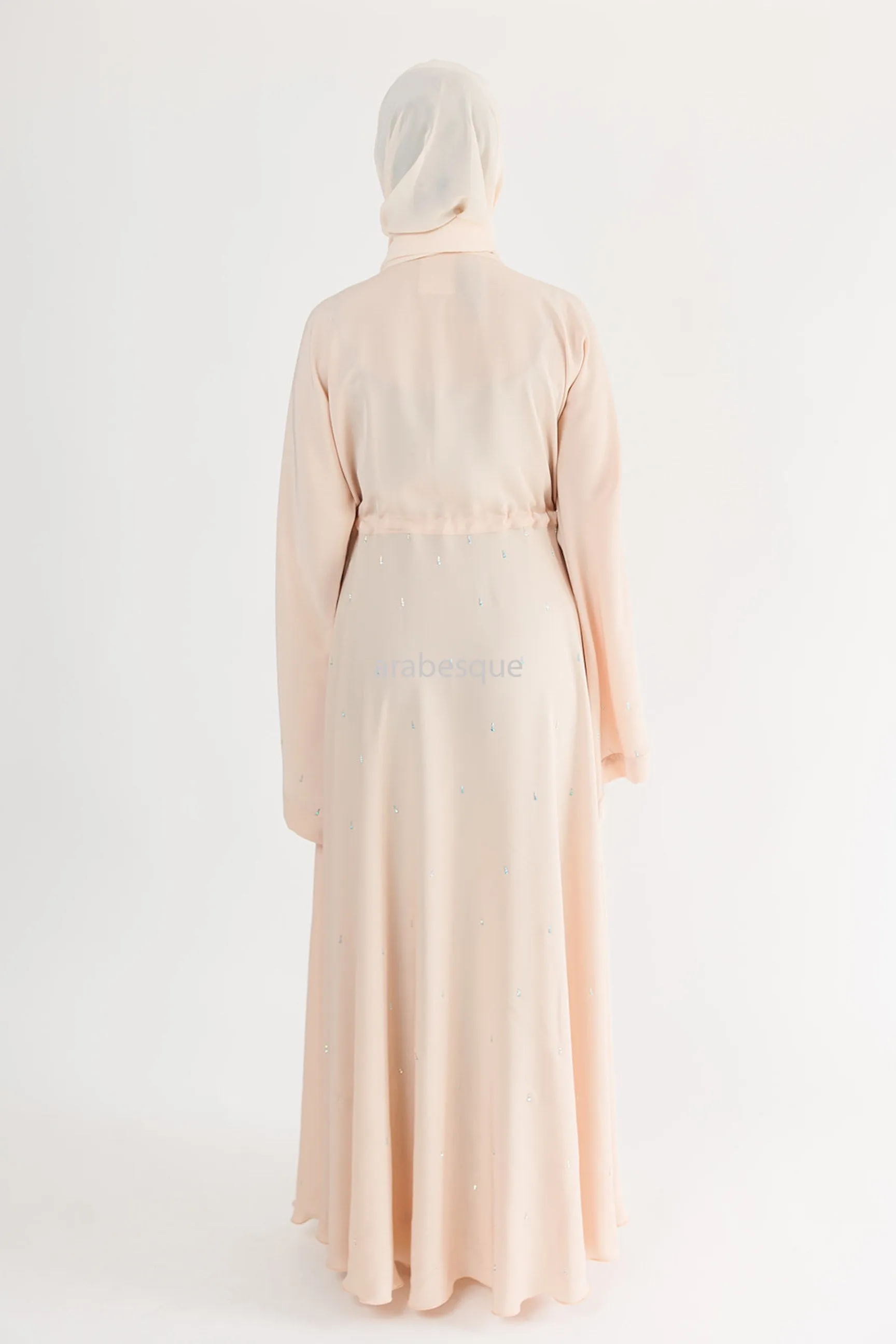 Luxury Nida Diamante Open Abaya with Inner Belt - 5 Colours