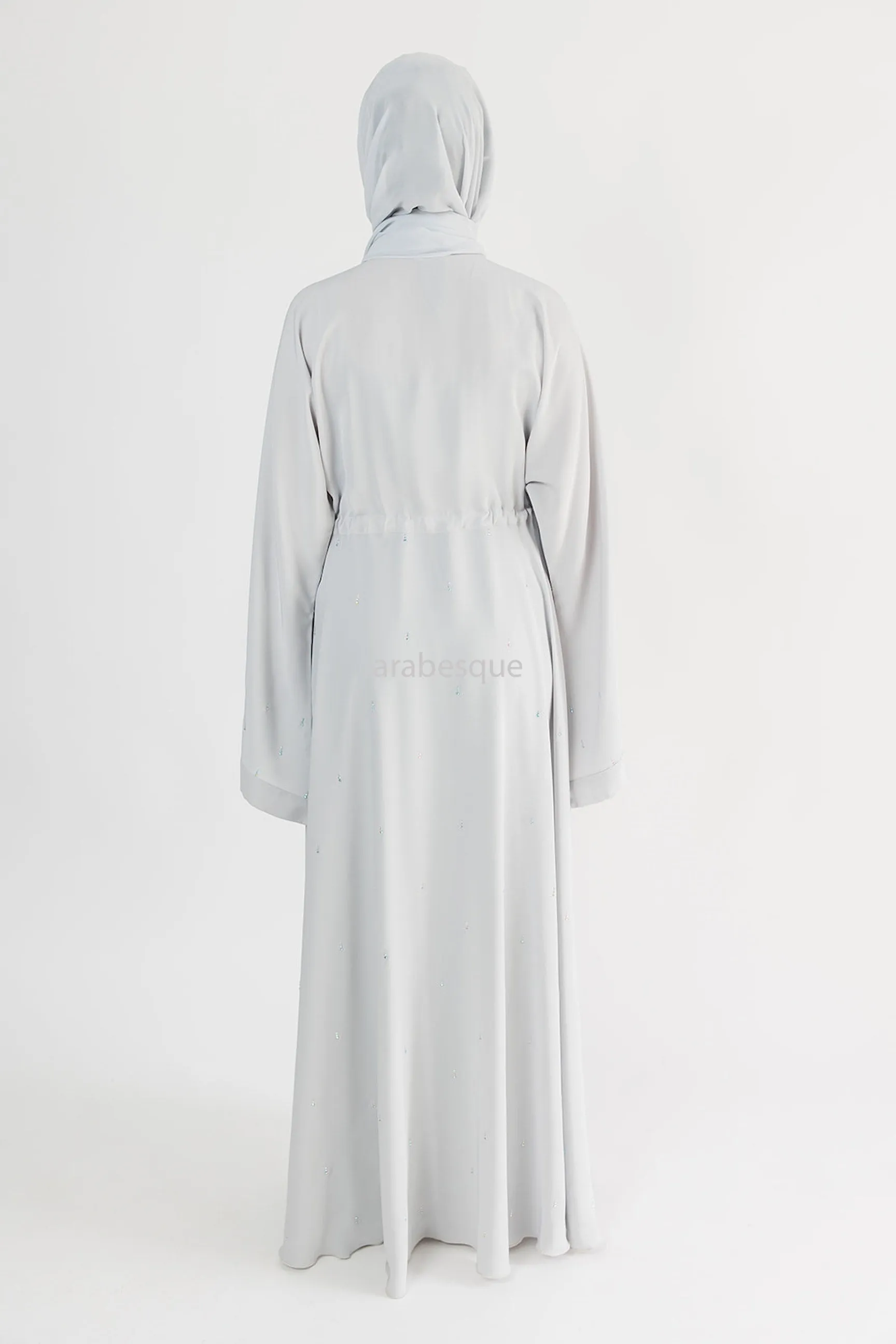 Luxury Nida Diamante Open Abaya with Inner Belt - 5 Colours