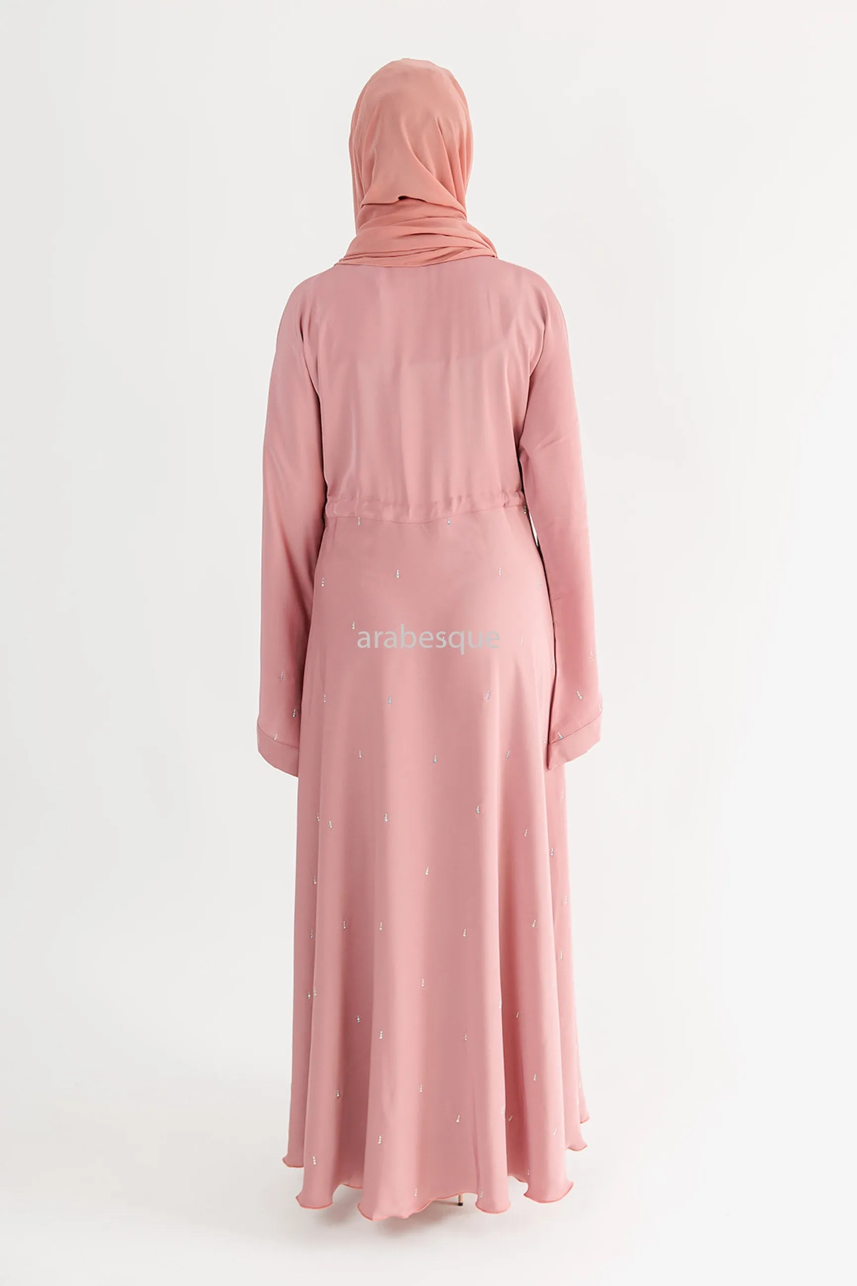 Luxury Nida Diamante Open Abaya with Inner Belt - 5 Colours