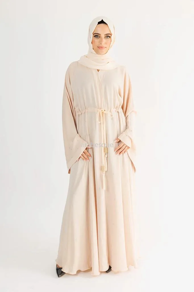 Luxury Nida Diamante Open Abaya with Inner Belt - 5 Colours