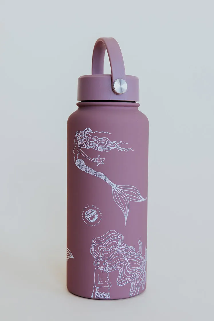 Mermaid Party Water Bottle - Dusty Rose