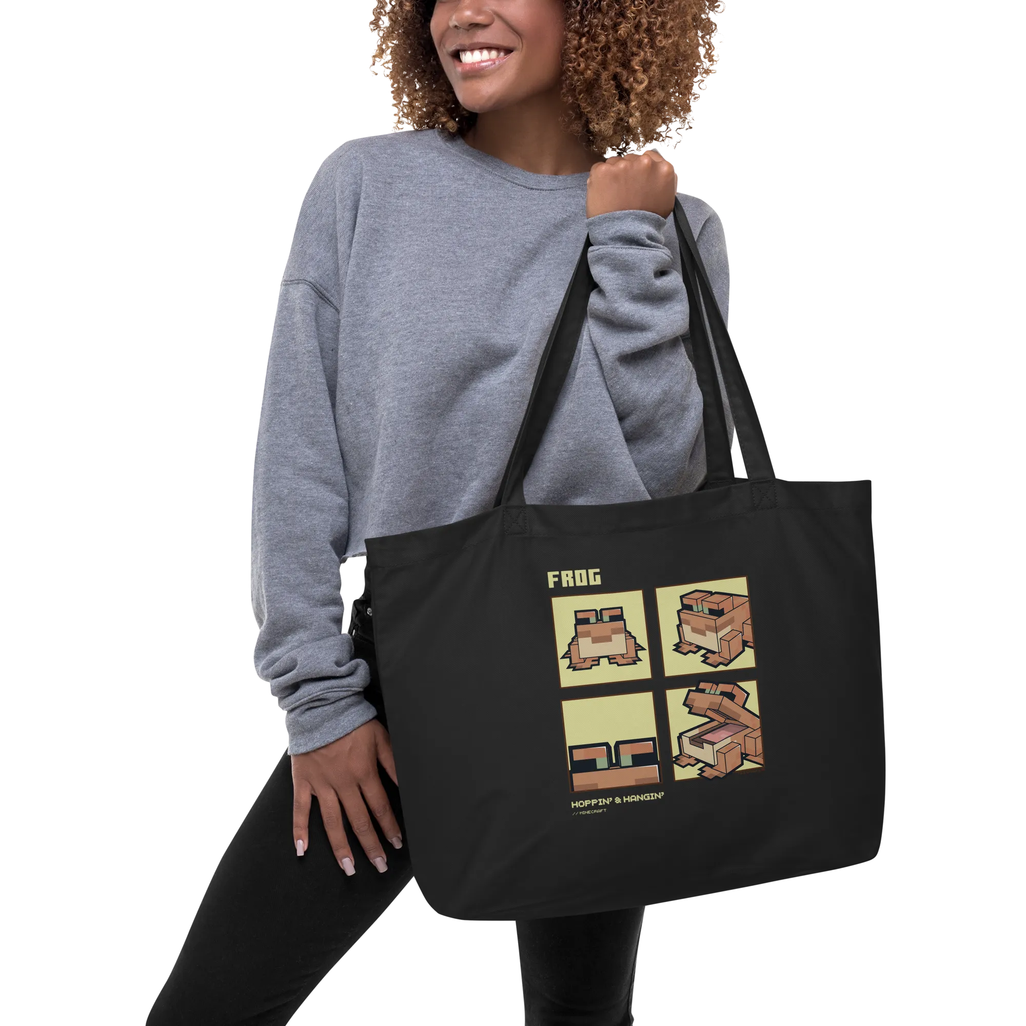 Minecraft Frog Hoppin and Hangin Large Eco Tote