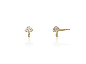 Mini Diamond Mushroom Earrings