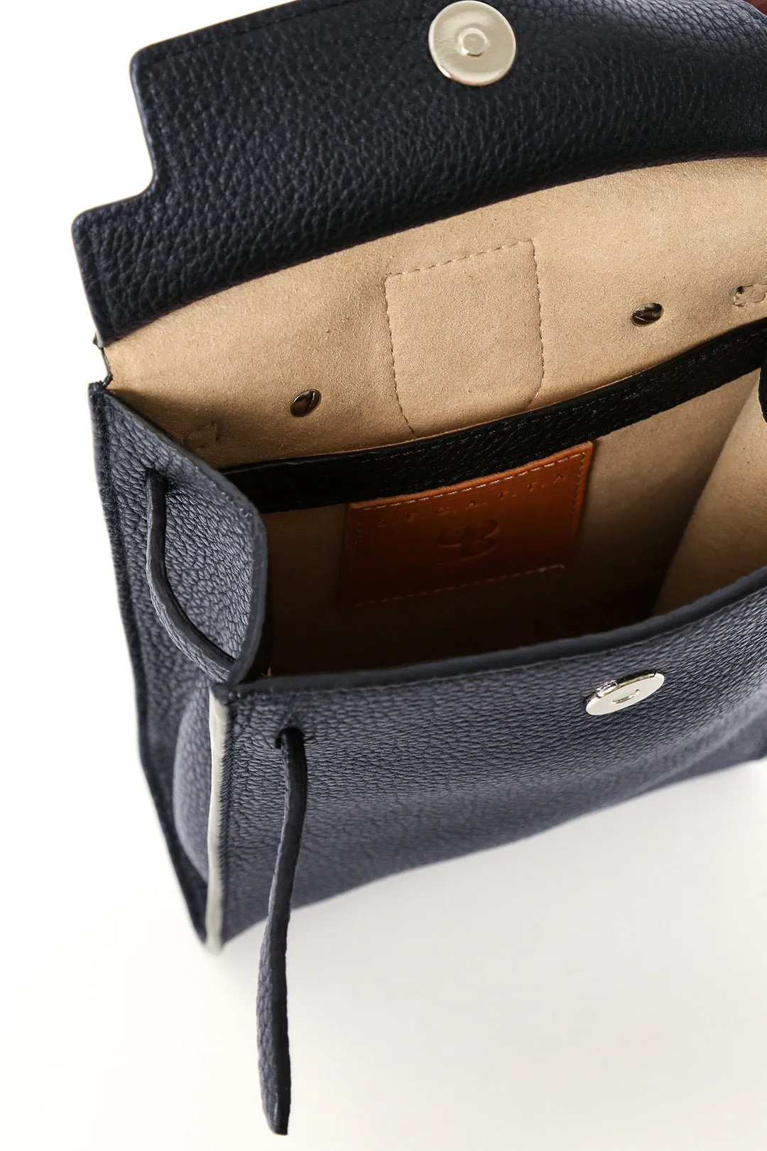 MONZA ITALIAN LEATHER CROSSBODY NAVY