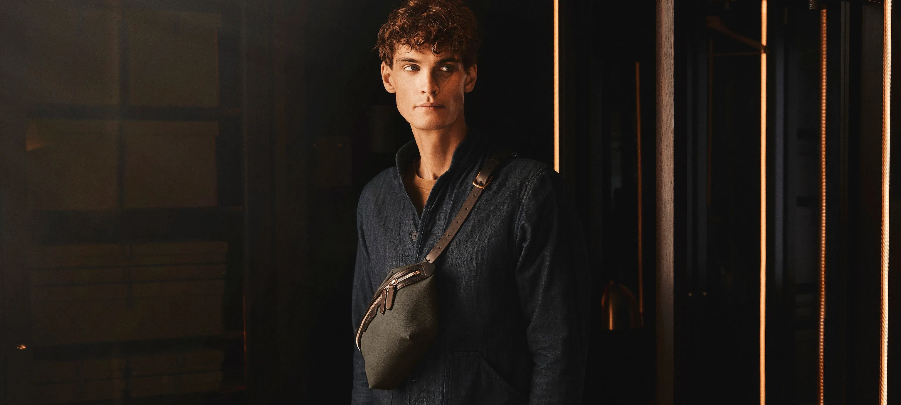 M/S Belt Bag - Navy/Dark Brown