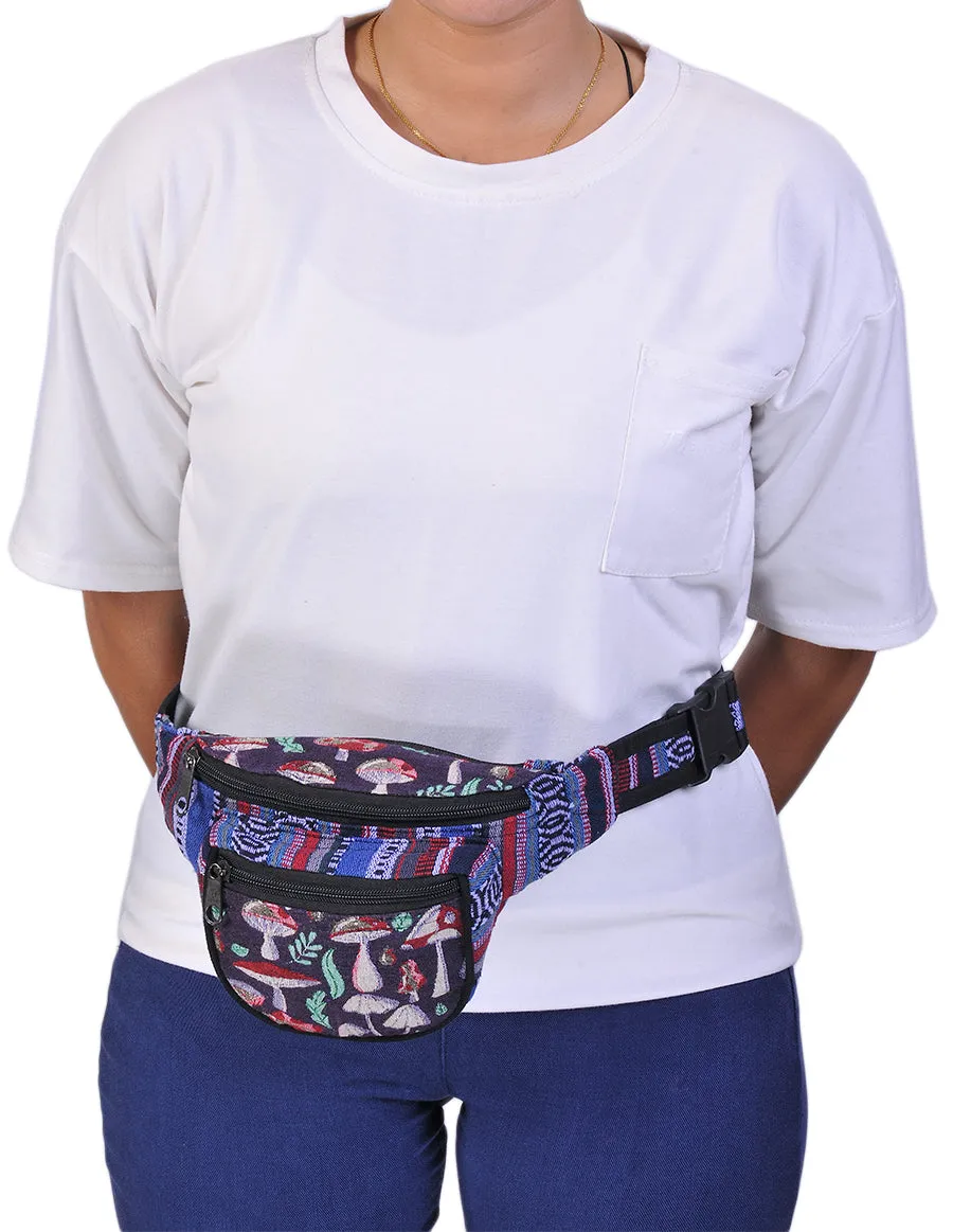 Mushroom Print Cotton Fanny Pack