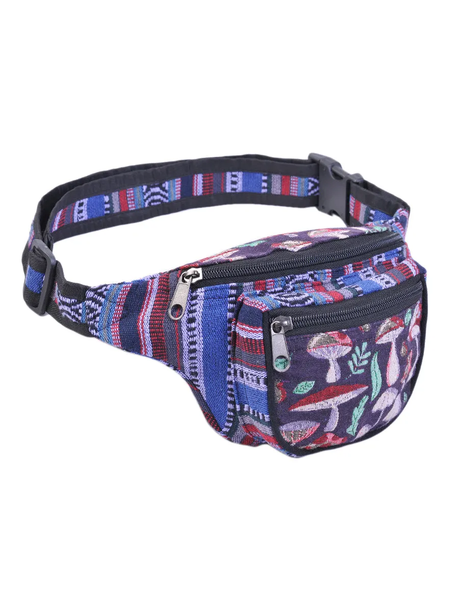 Mushroom Print Cotton Fanny Pack