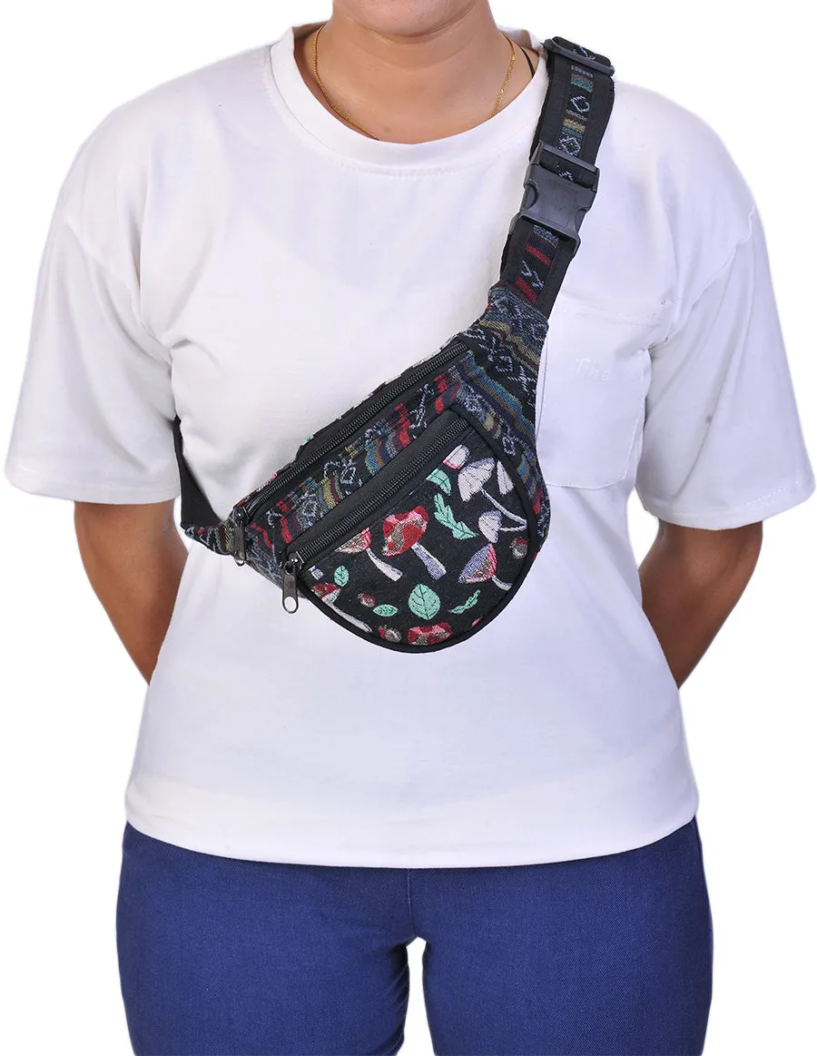 Mushroom Print Cotton Fanny Pack