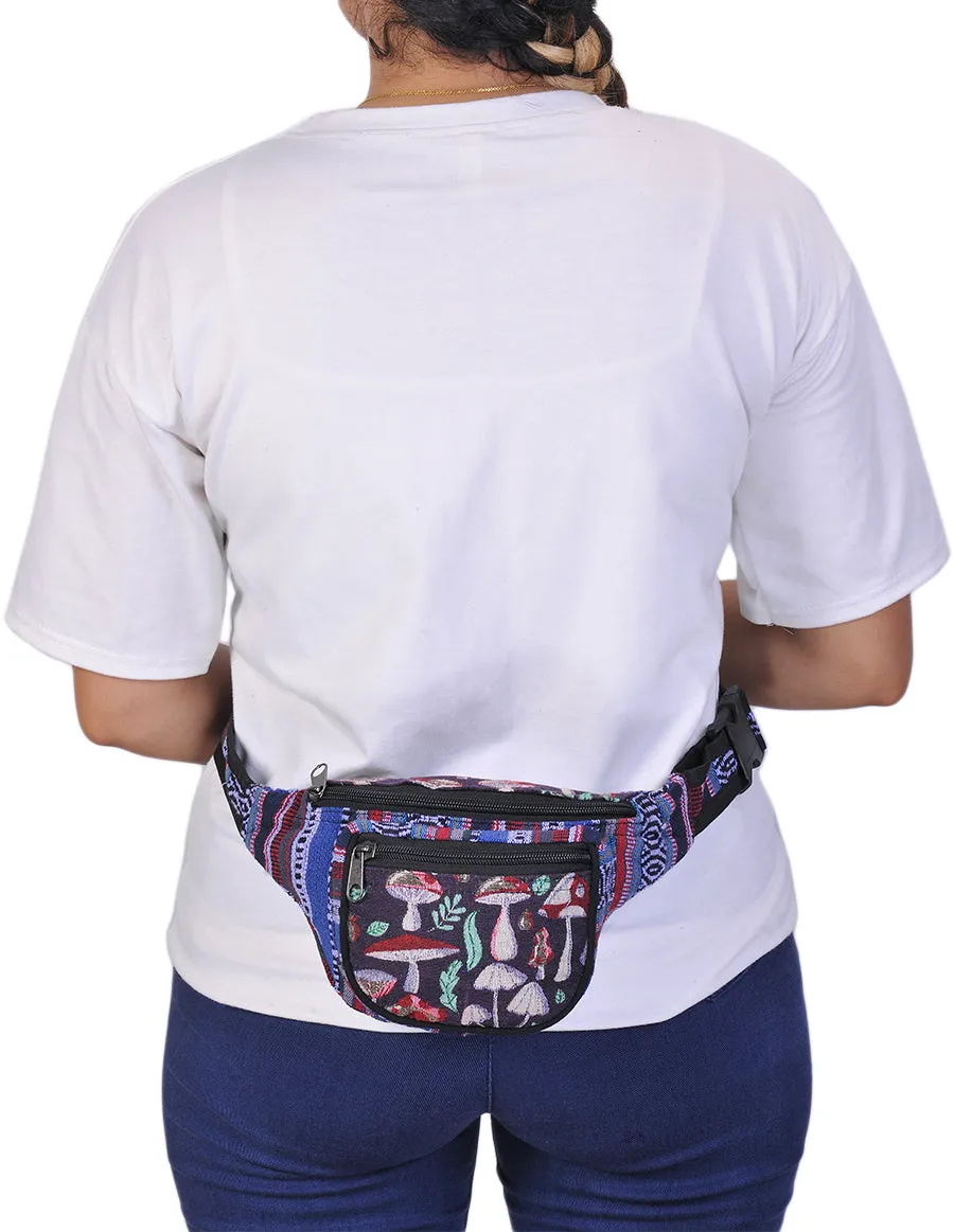 Mushroom Print Cotton Fanny Pack