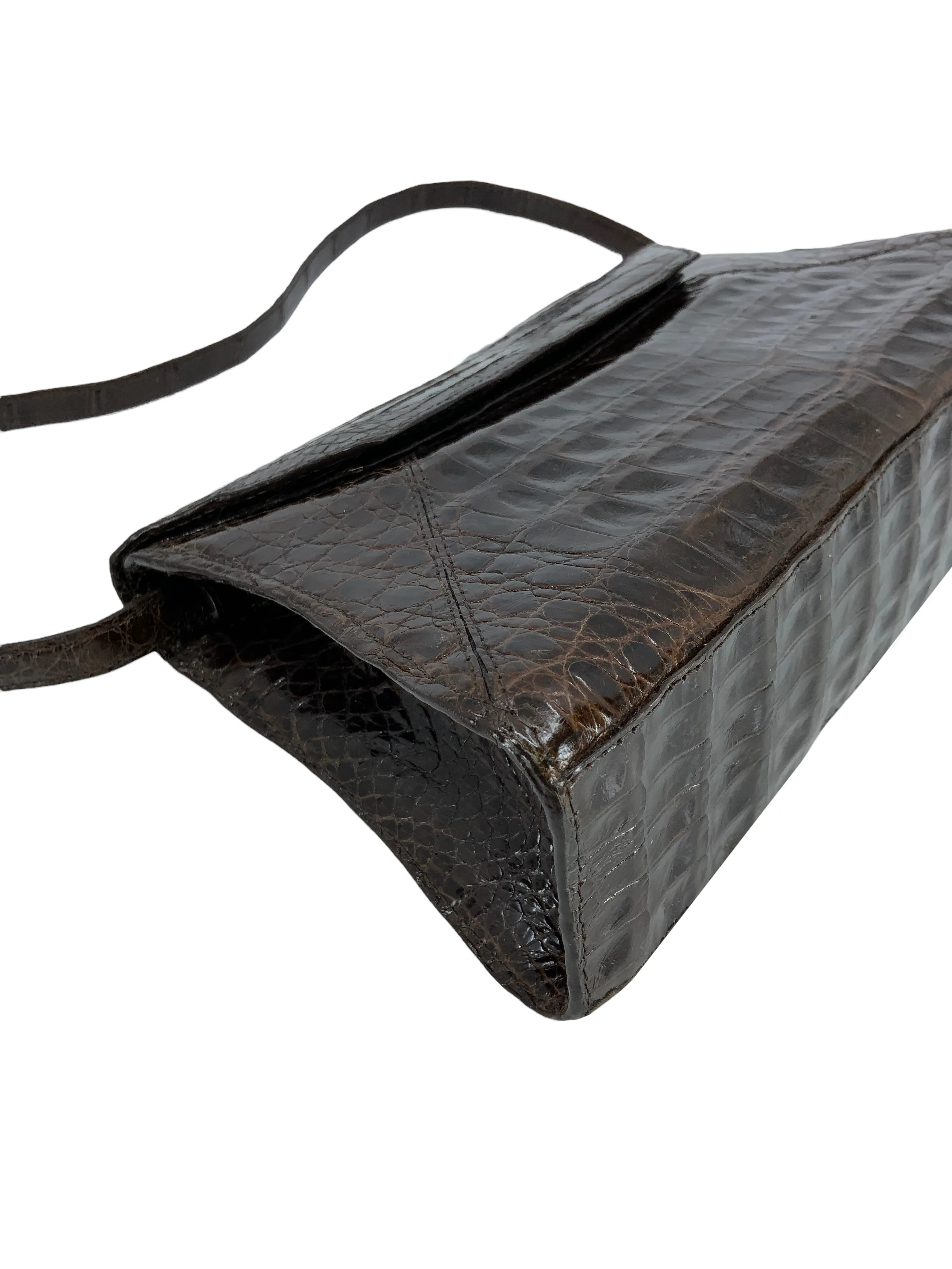 Nancy Gonzalez Small Crocodile Flap Clutch with Shoulder Strap