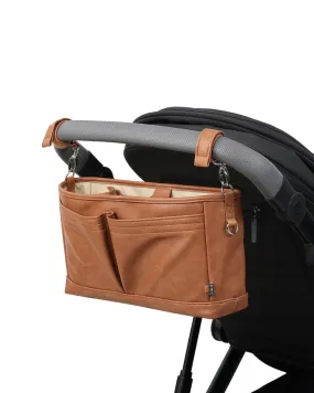 OiOi Signature Pram Caddy - Tan Vegan Leather