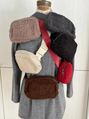 Our favorite belt bag- Soft sherpa (vegan) available now in 11 colors!