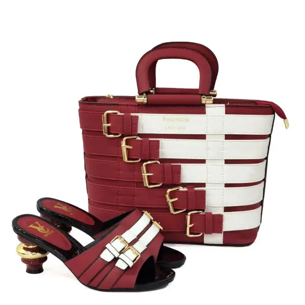 Peep Toe High Heel  Shoe And Tote Bag