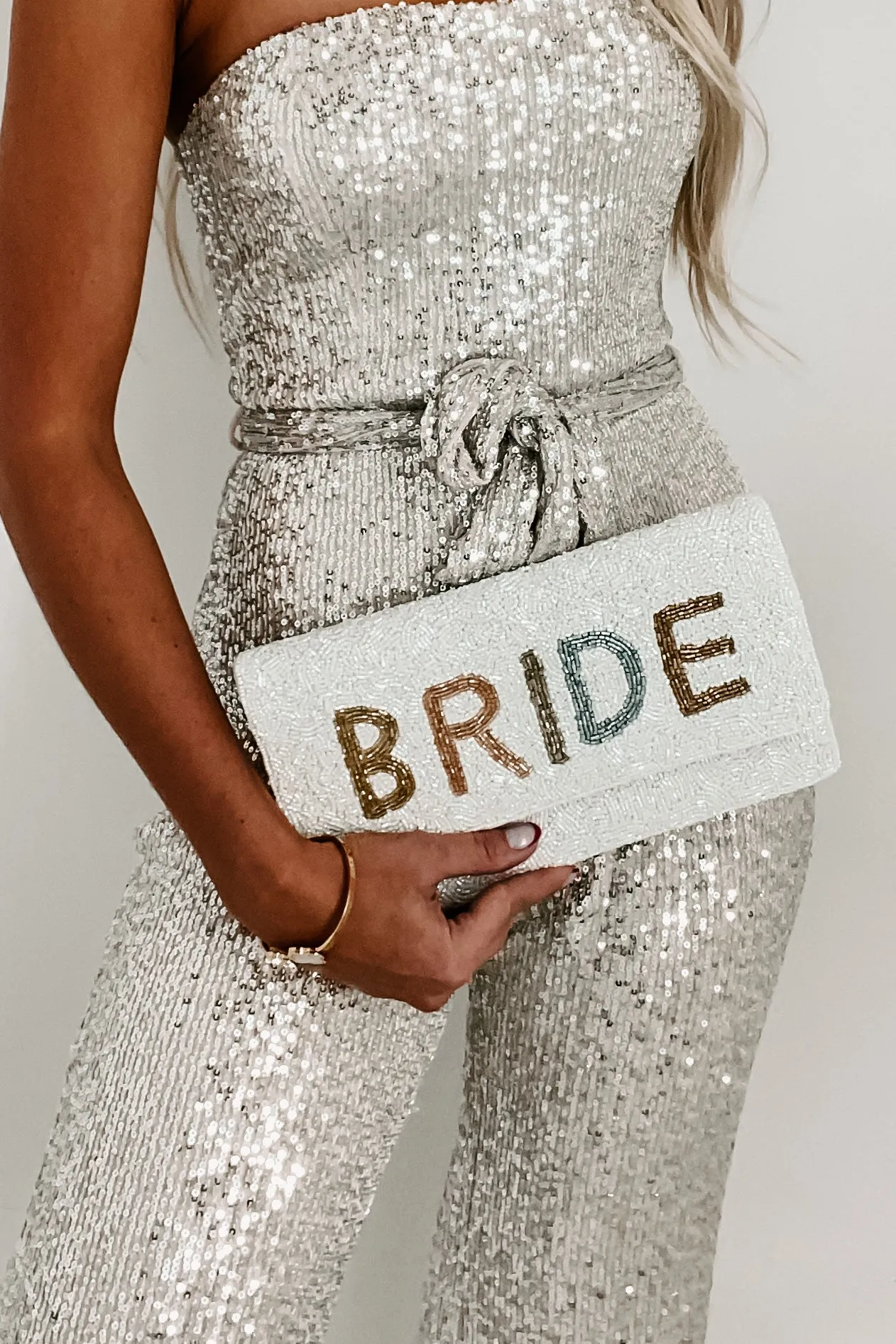 "Bride" Beaded Clutch (Tonal Bride)