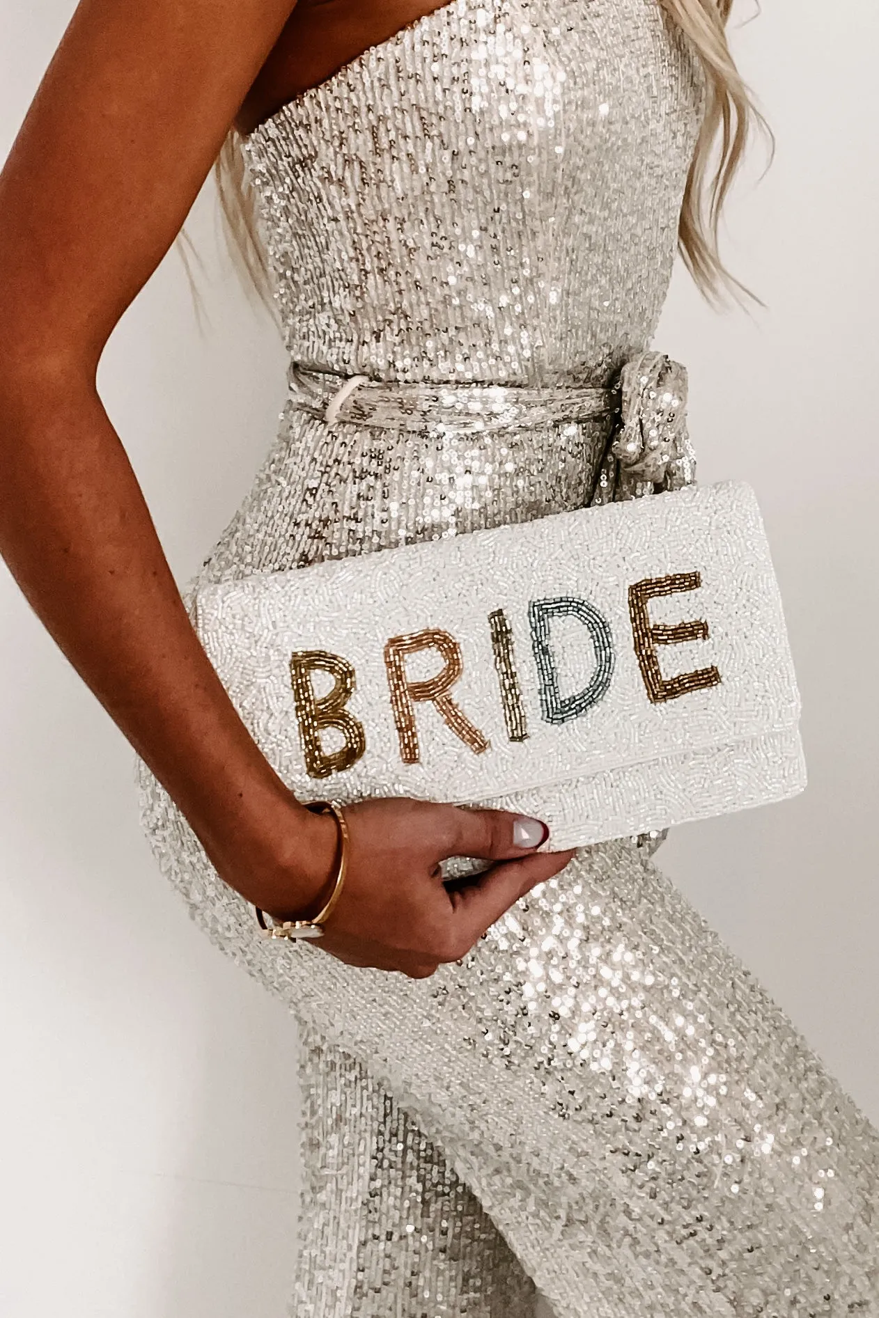 "Bride" Beaded Clutch (Tonal Bride)