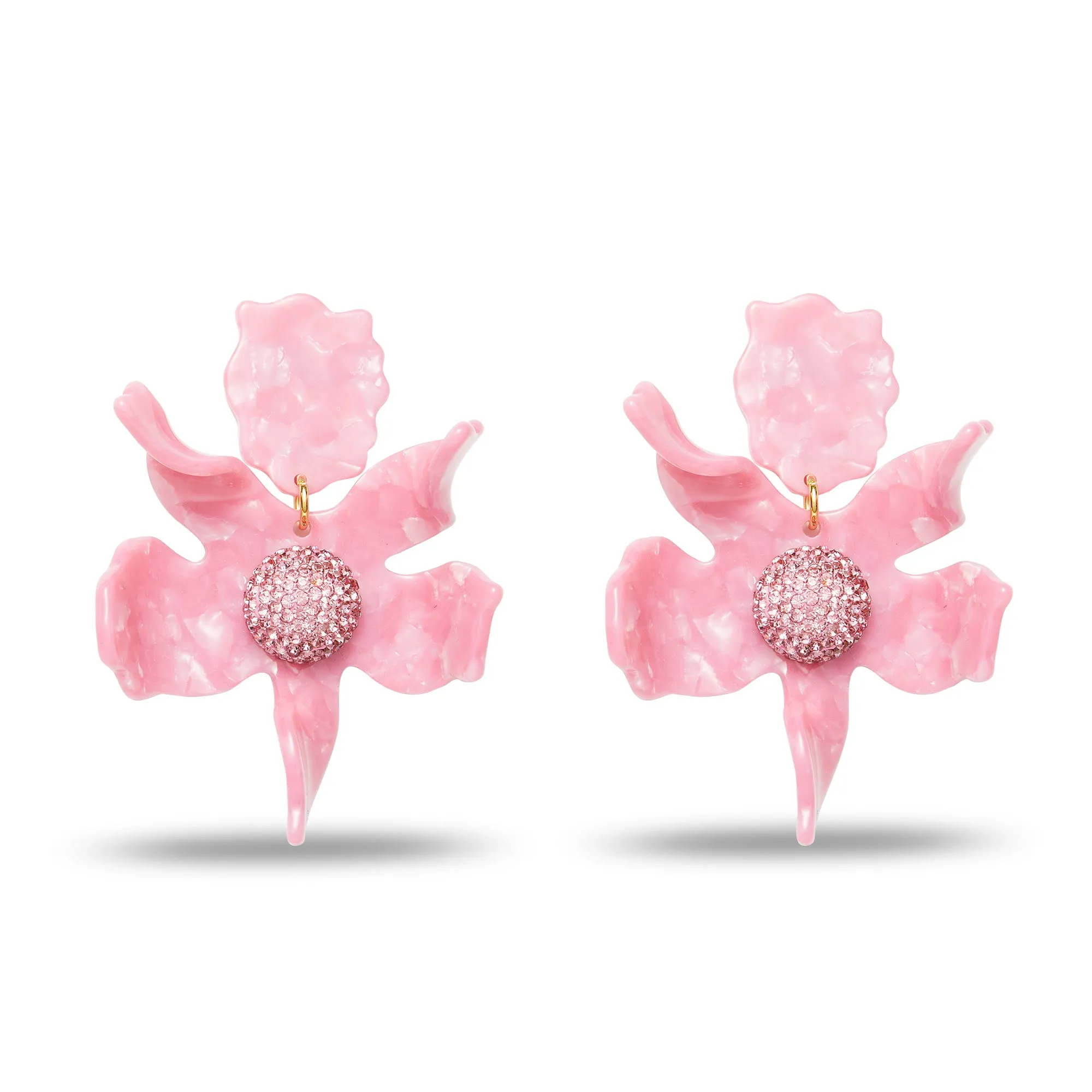 ROSE CRYSTAL LILY EARRINGS