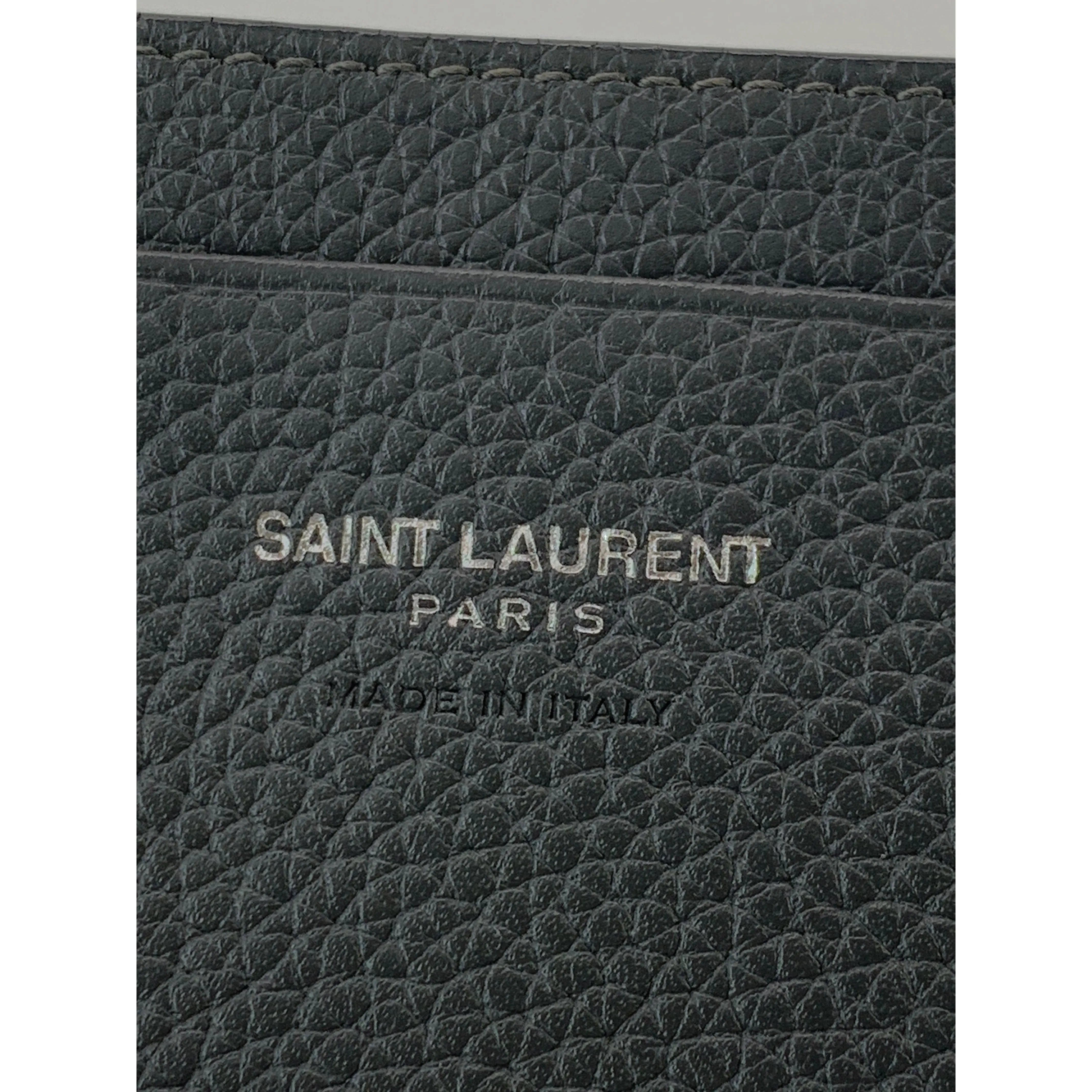 #SAINT LAURENT/Pass Case/GRY/Leather