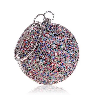 SEKUSA Ball Diamond Tassel Women Party Metal Crystal Clutches Evening  Wedding Bag Bridal Shoulder Handbag Wristlets Clutch