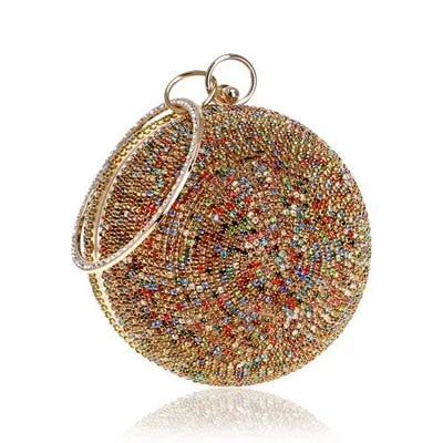 SEKUSA Ball Diamond Tassel Women Party Metal Crystal Clutches Evening  Wedding Bag Bridal Shoulder Handbag Wristlets Clutch