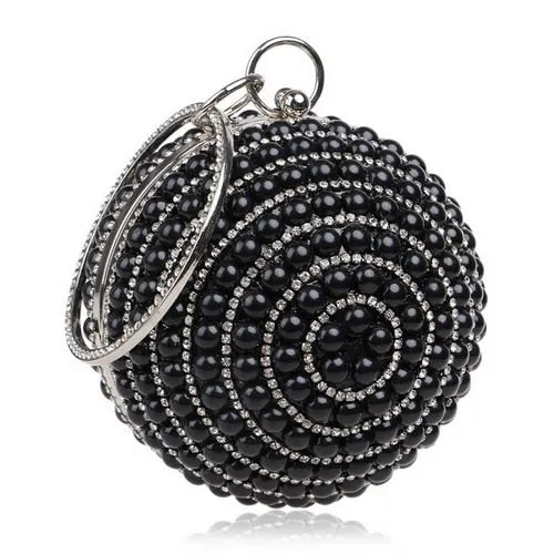 SEKUSA Ball Diamond Tassel Women Party Metal Crystal Clutches Evening  Wedding Bag Bridal Shoulder Handbag Wristlets Clutch