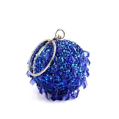 SEKUSA Ball Diamond Tassel Women Party Metal Crystal Clutches Evening  Wedding Bag Bridal Shoulder Handbag Wristlets Clutch