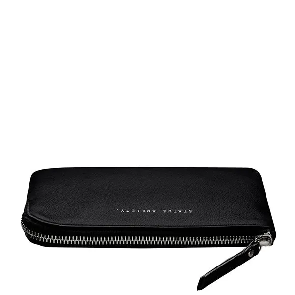 Black Smoke   Mirrors Zippered Pouch