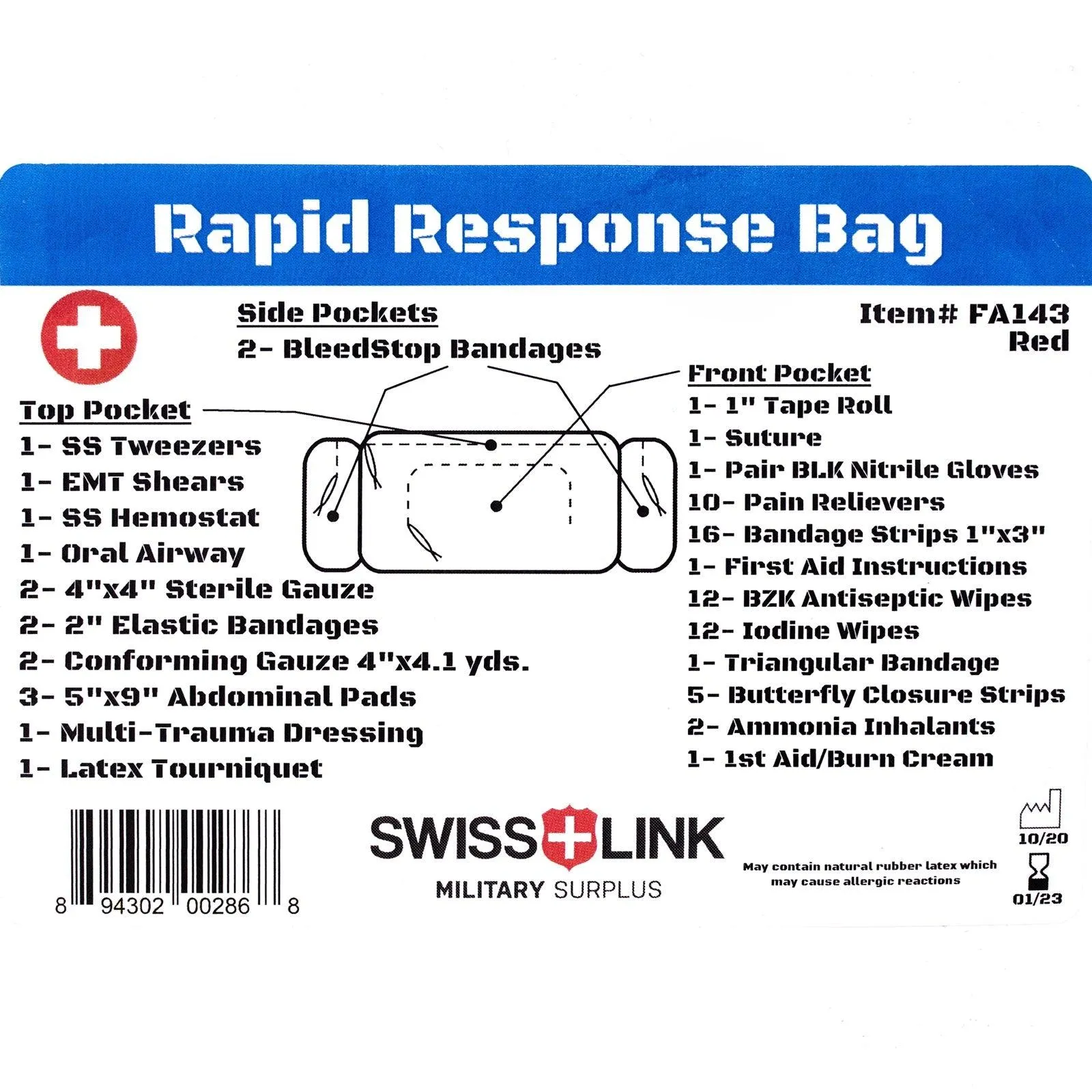 Swiss Link Rapid Response Bag First Aid Kit | Red