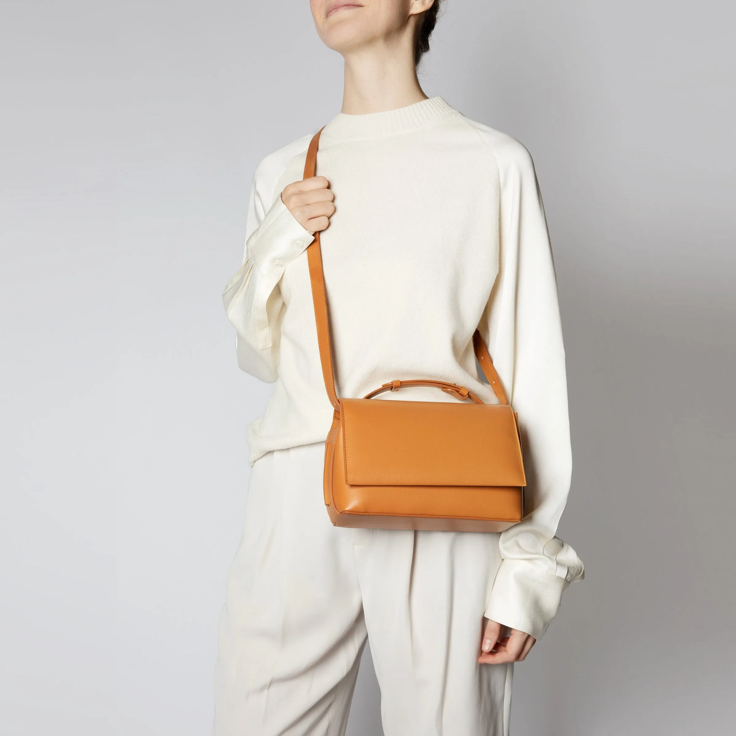 The Zanele Apple Leather Vegan Cross Body Bag | Pumpkin