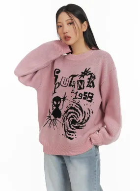 Unisex Cozy Graphic Knit Sweater CM419