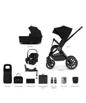 Venicci 3 in 1 Tinum UPLINE Pebble 360 PRO Travel System - All Black