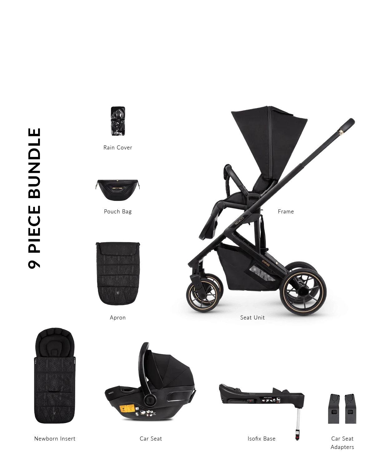 Venicci Empire Deluxe City Travel System - Ultra Black