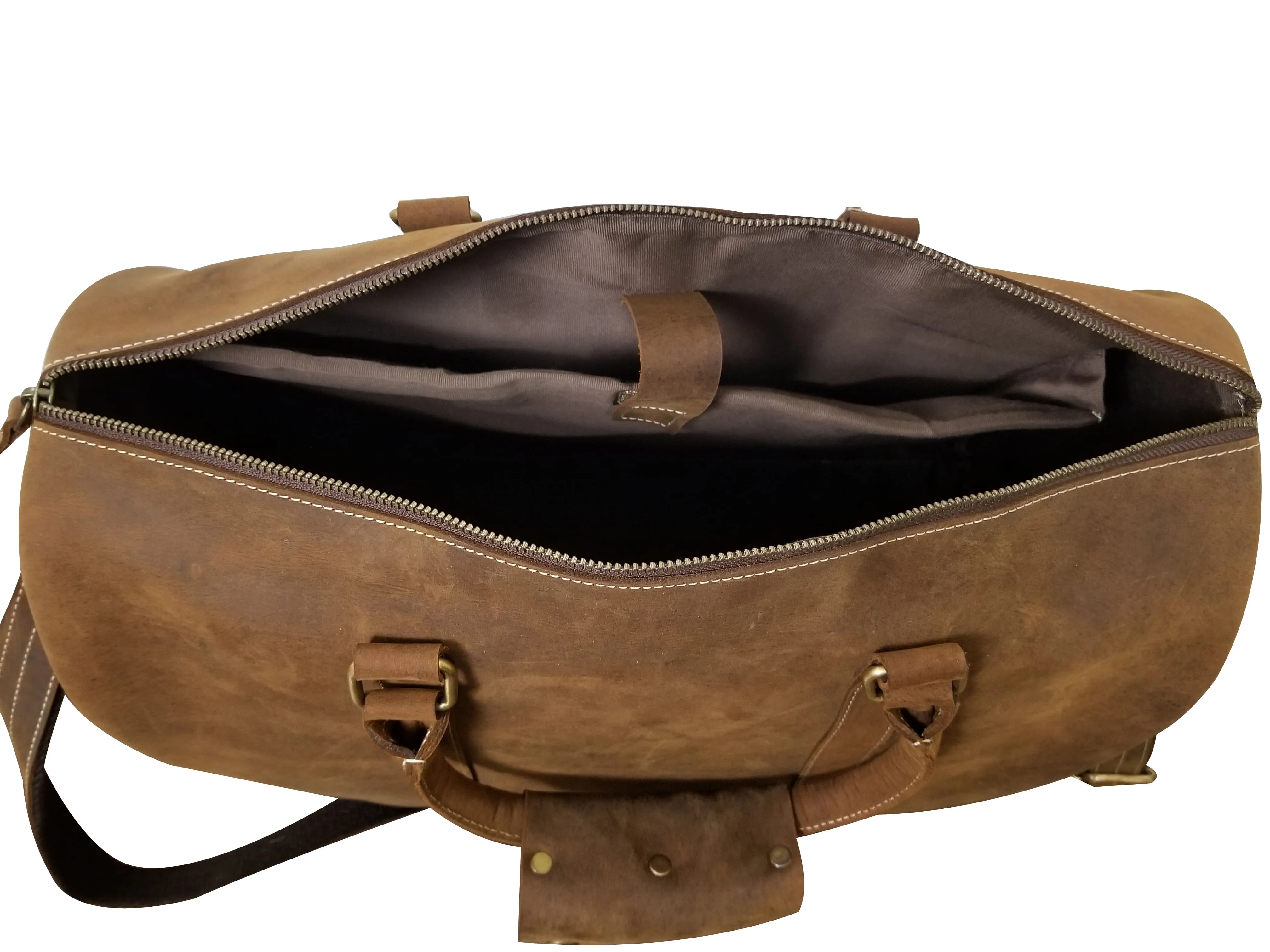 Vintage Leather Business Travel Duffel Bag