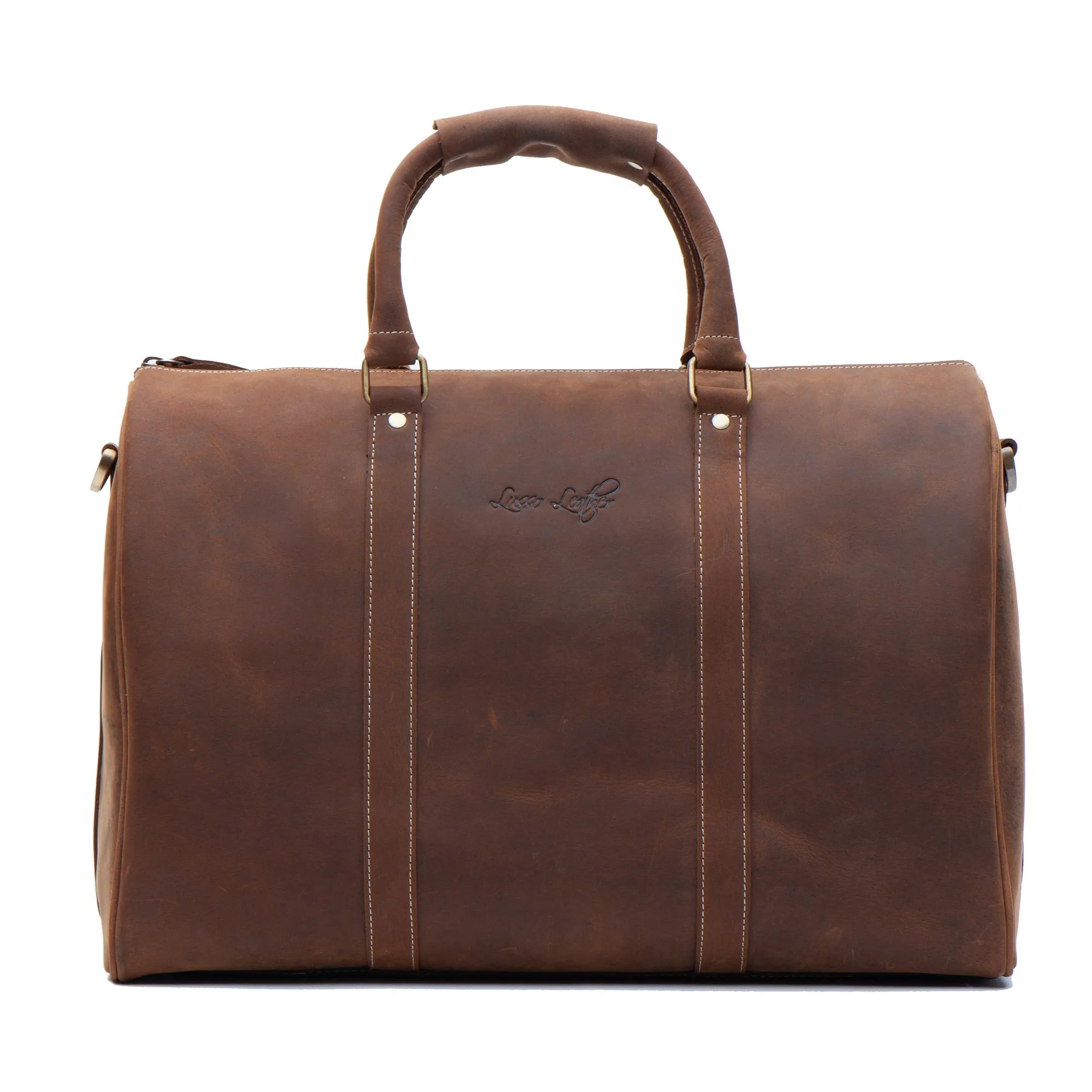 Vintage Leather Business Travel Duffel Bag