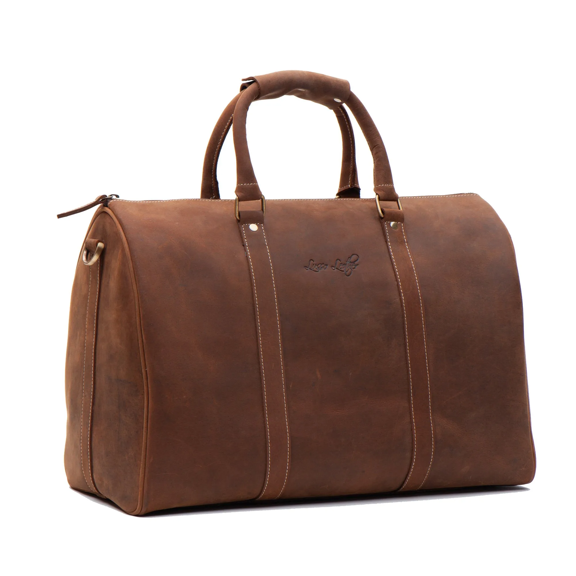 Vintage Leather Business Travel Duffel Bag