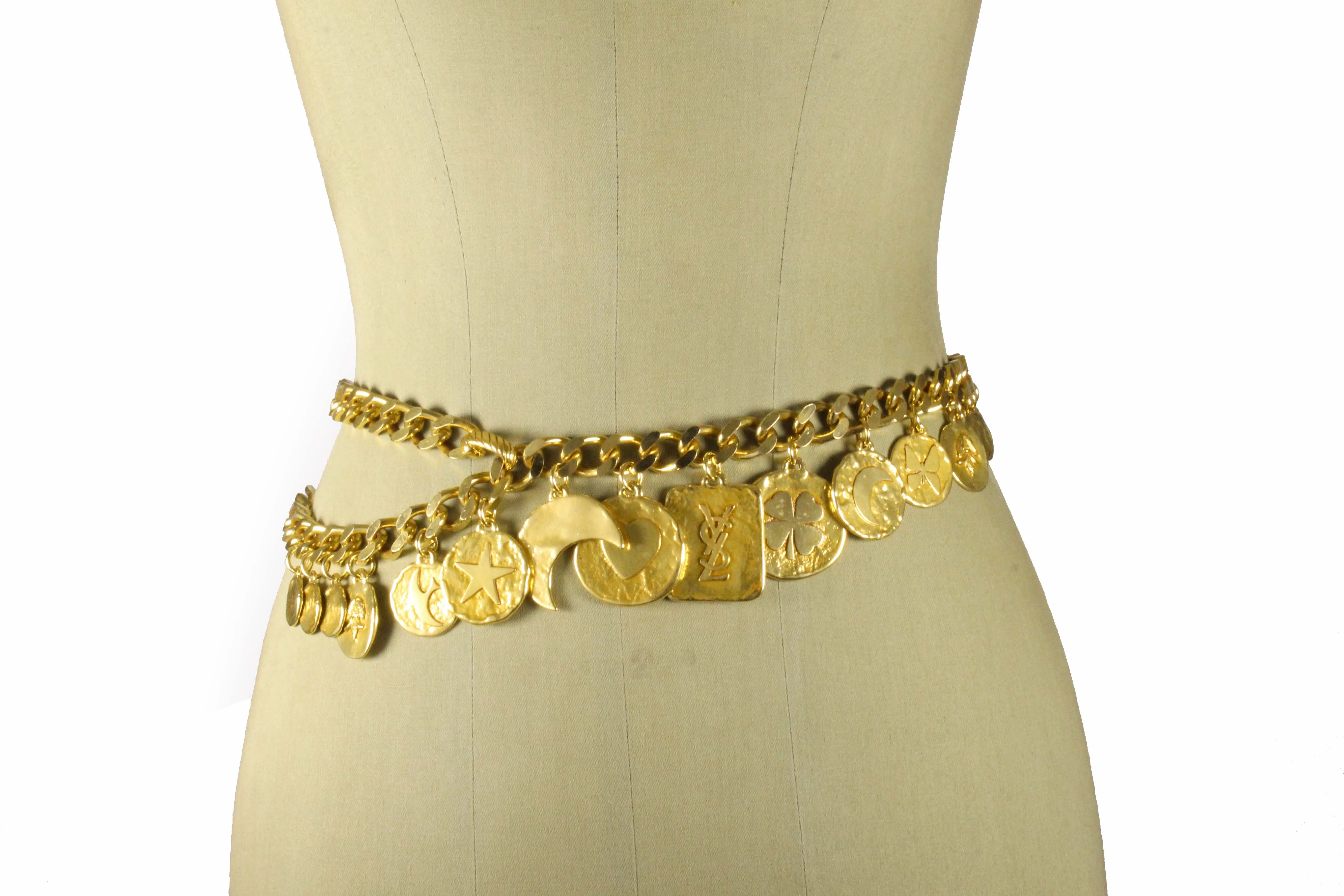 YVES SAINT LAURENT chain link charm belt