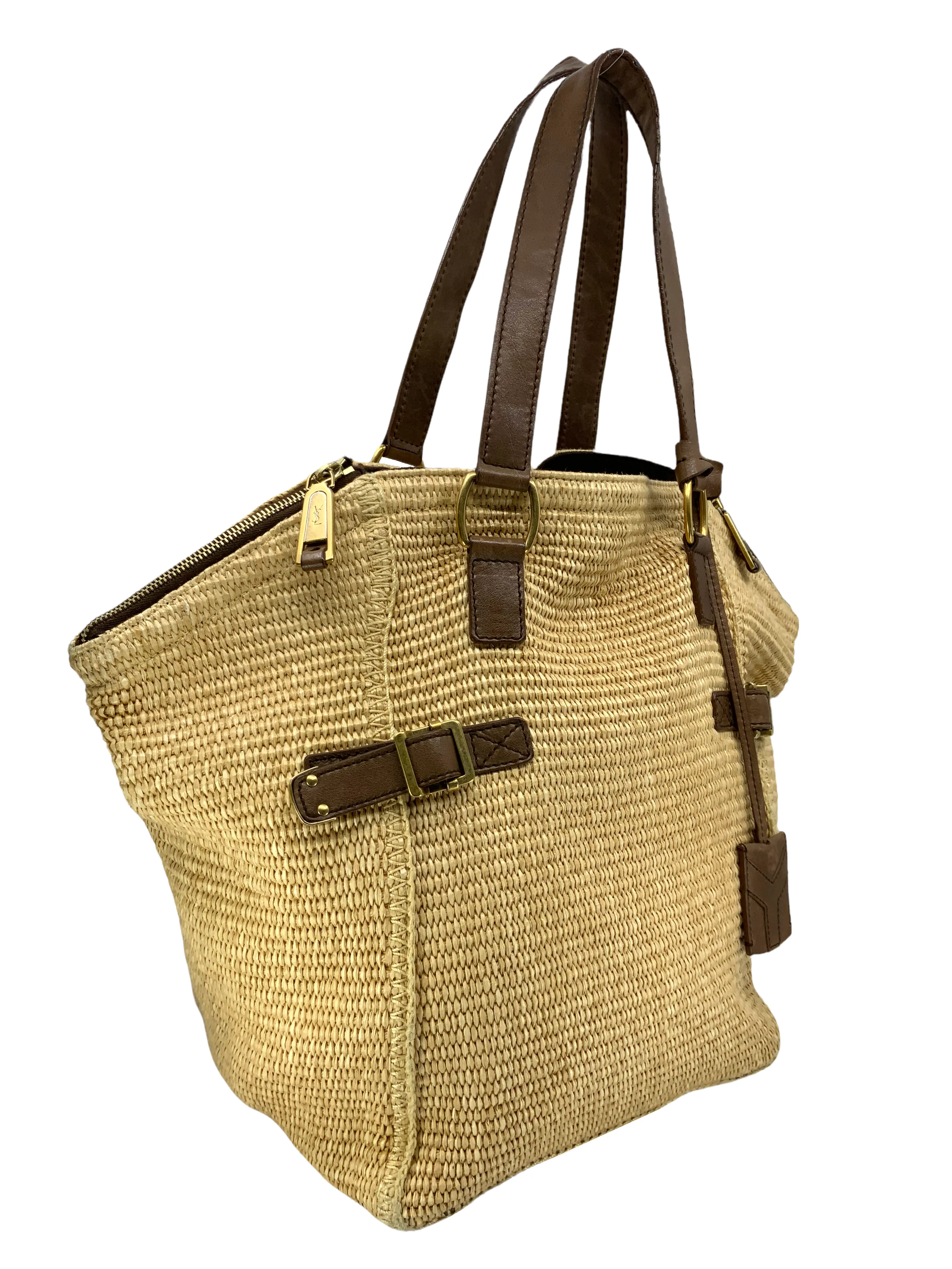 Yves Saint Laurent Raffia Downtown Straw Tote Bag