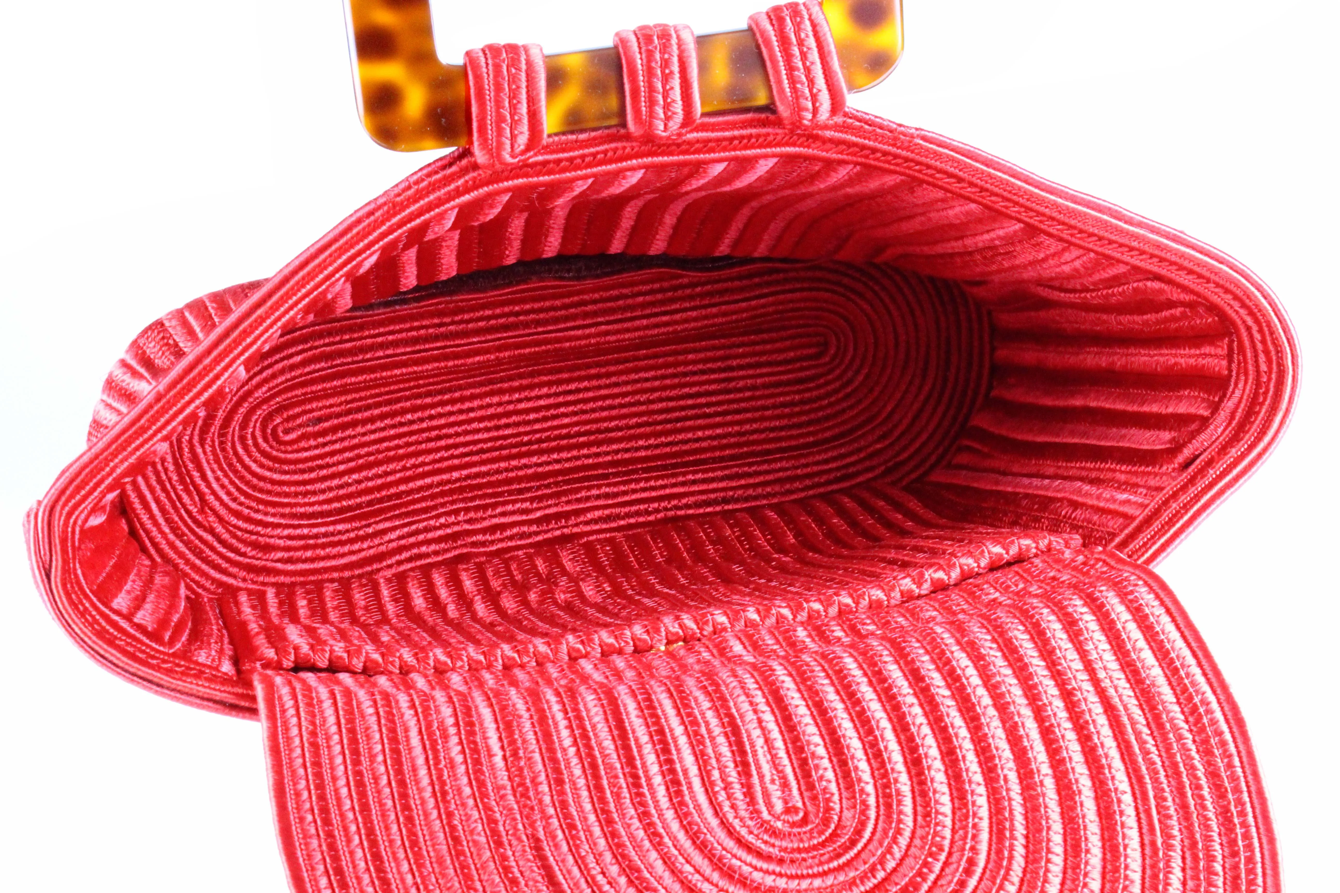 YVES SAINT LAURENT Ribe Gauche red passementerie bag